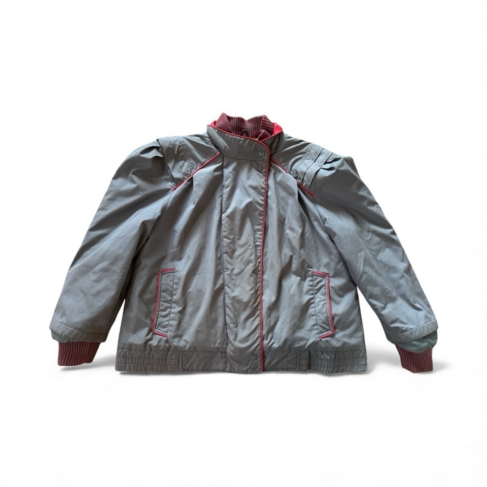 Vintage 80s Full Zip Jacket Gray Women Size 1W